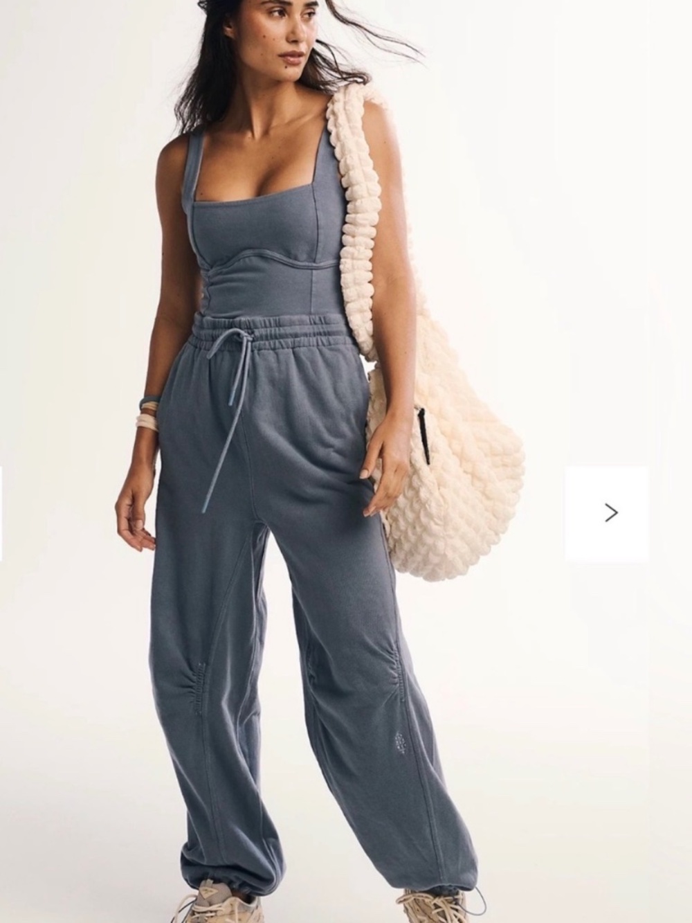 Free People FP Movement Inbound Onesie Skyline Misty Blue Jumpsuit Size S EE